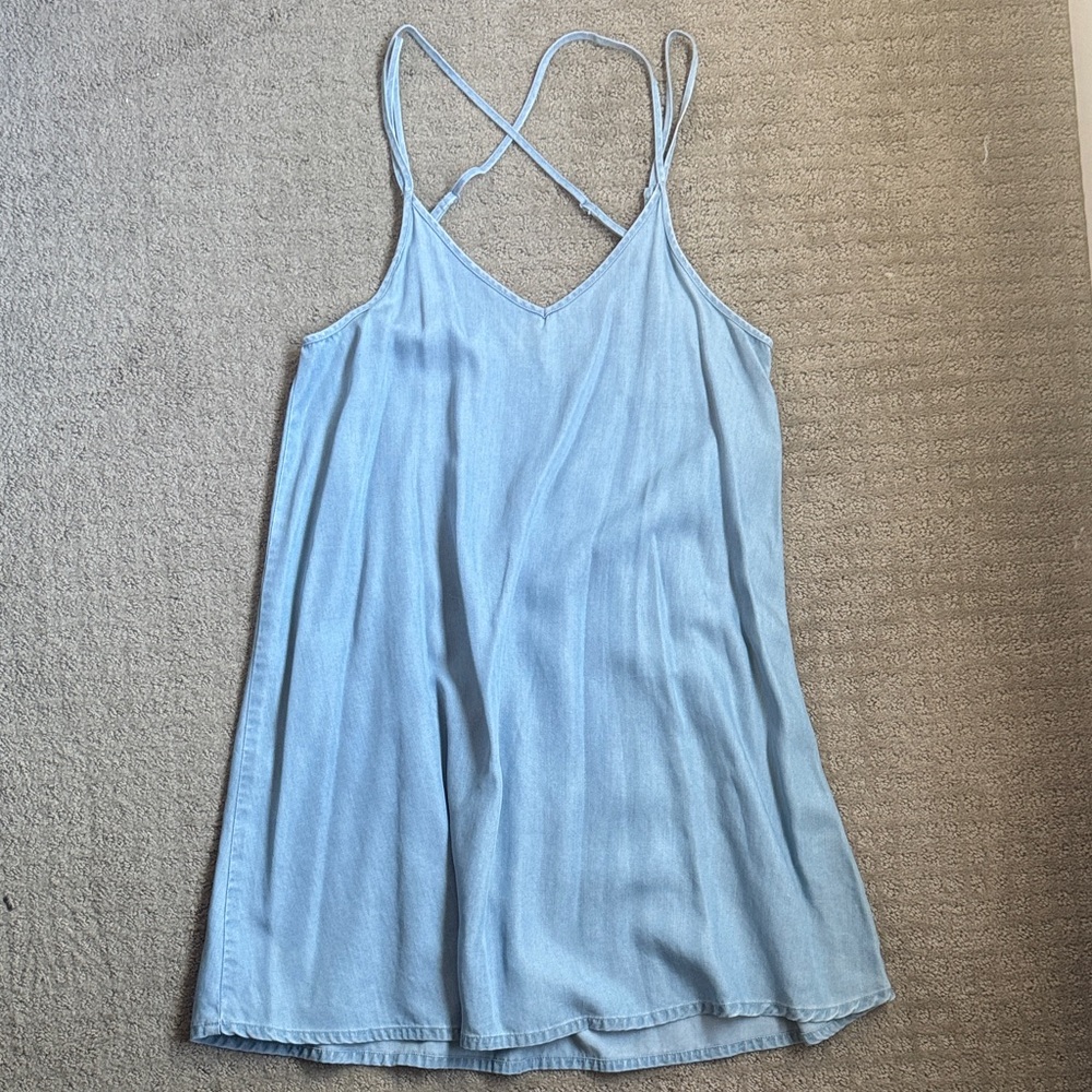 RVCA denim chambray trapeze dress